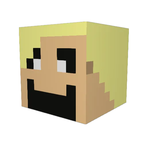 Mejojoe Minecraft avatar head, 3D render