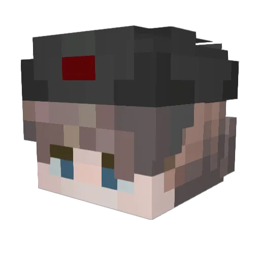 Mekashikato Minecraft avatar head, 3D render