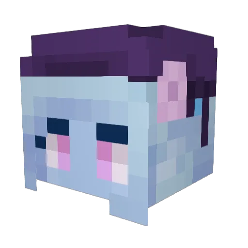Mekayblueyyy Minecraft avatar head, 3D render