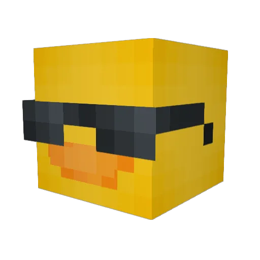 Mekju Minecraft avatar head, 3D render