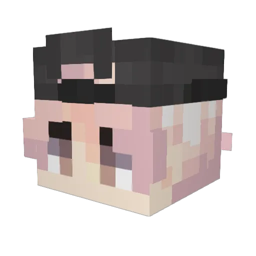 Mekq Minecraft avatar head, 3D render