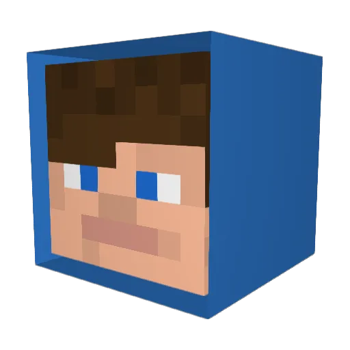 Mekssasha Minecraft avatar head, 3D render