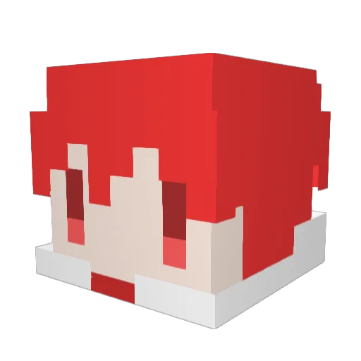 Mekuzira Minecraft avatar head, 3D render