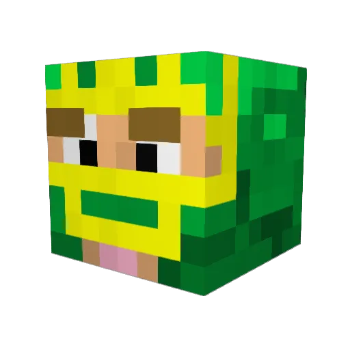 Mel0w Minecraft avatar head, 3D render