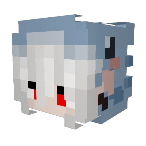 MelCaramel Minecraft avatar head, 3D render