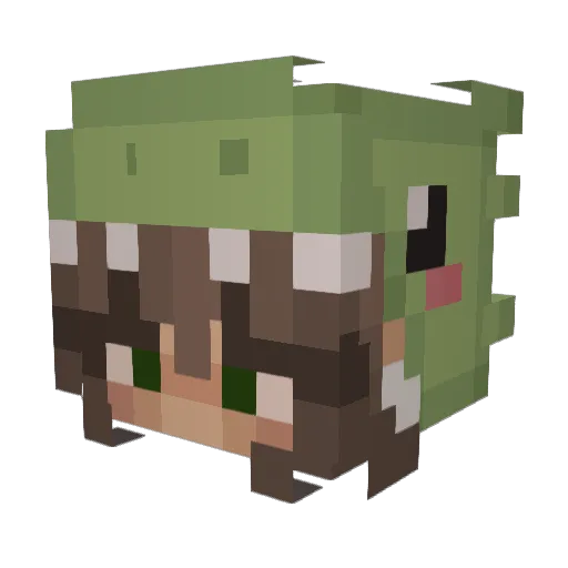 MelMC_ Minecraft avatar head, 3D render