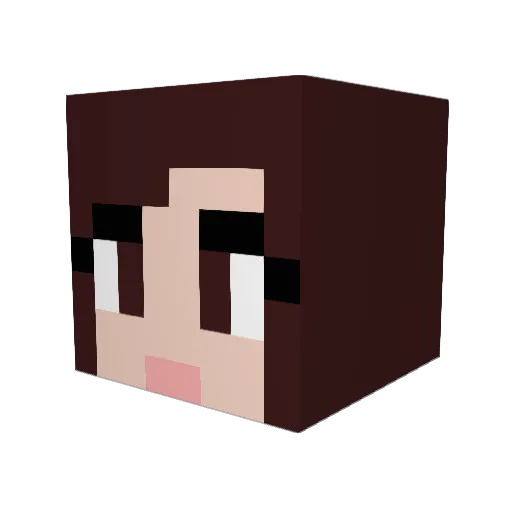 MelMei Minecraft avatar head, 3D render