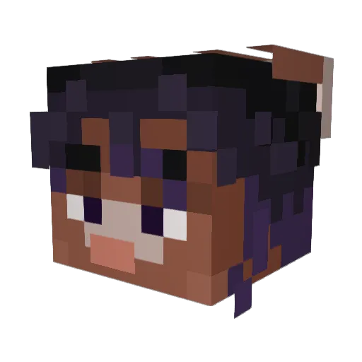 MelMel_02 Minecraft avatar head, 3D render