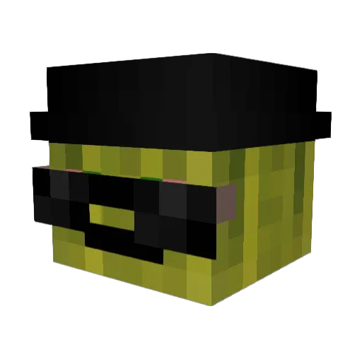 MelTheVeggie Minecraft avatar head, 3D render