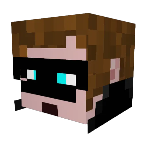 MelTosama Minecraft avatar head, 3D render