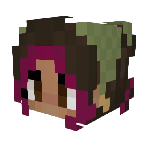 Mel_XP Minecraft avatar head, 3D render