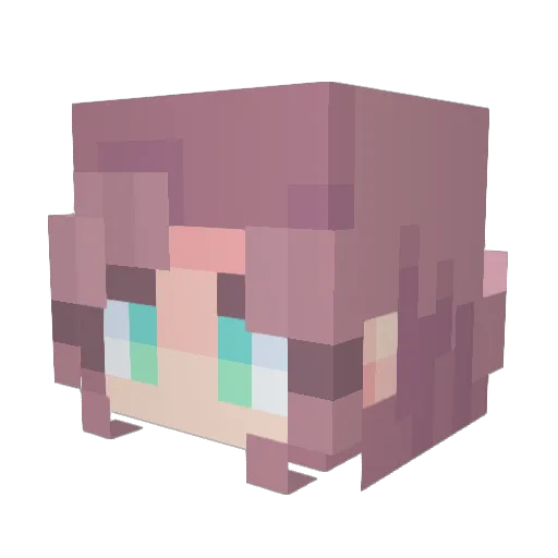 Mel_the_Melon Minecraft avatar head, 3D render
