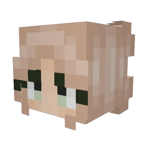 Mela__02 Minecraft avatar head, 3D render