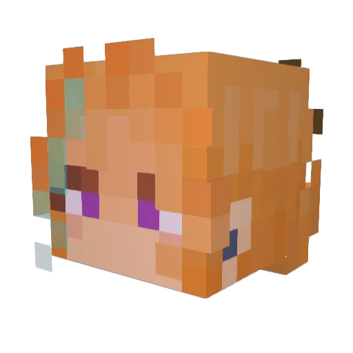 Melaeline Minecraft avatar head, 3D render