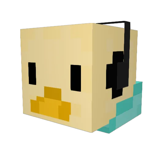 MelakQuack Minecraft avatar head, 3D render
