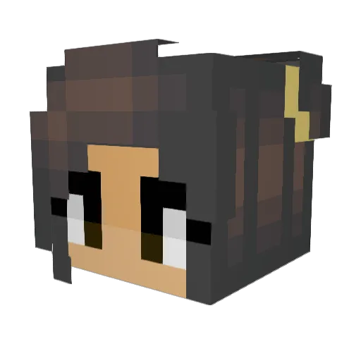 Melaknee Minecraft avatar head, 3D render