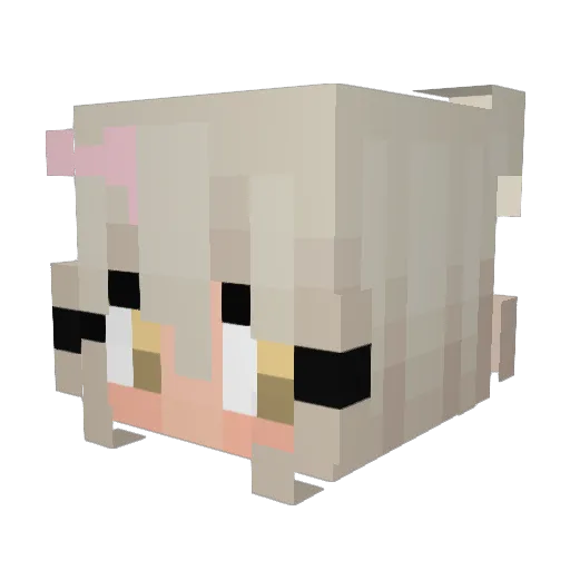 Melancholisch Minecraft avatar head, 3D render