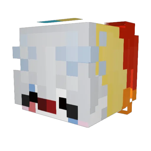 Melanclownly Minecraft avatar head, 3D render