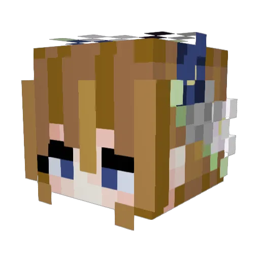 Melancrupie Minecraft avatar head, 3D render