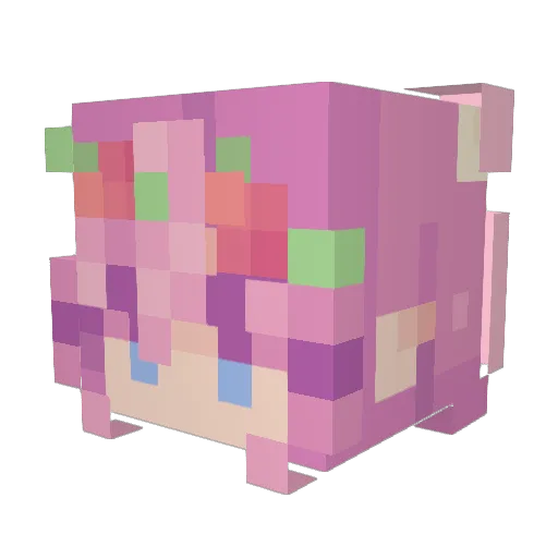 MelanieMlem Minecraft avatar head, 3D render