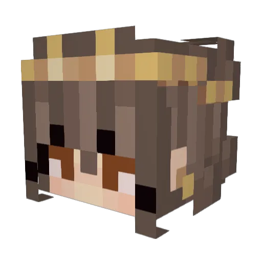 MelanieZo Minecraft avatar head, 3D render
