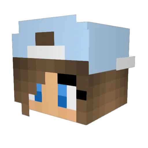 Melanielxx Minecraft avatar head, 3D render