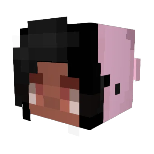 Melaninn Minecraft avatar head, 3D render