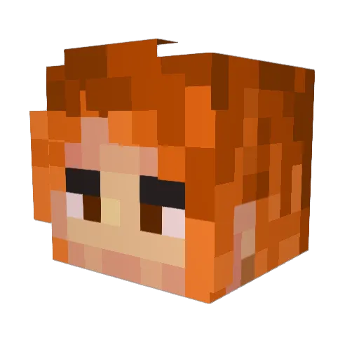Melanoxx Minecraft avatar head, 3D render