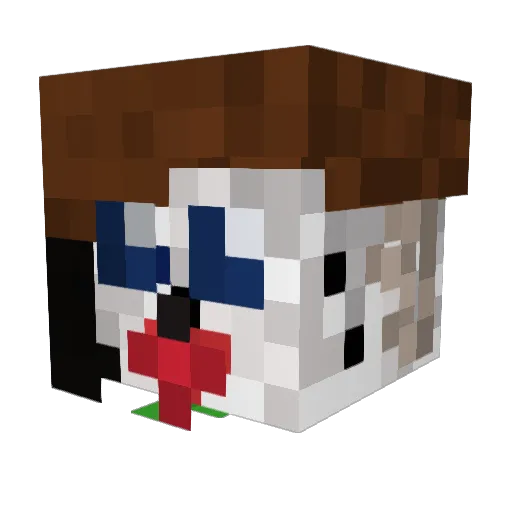 Melany100 Minecraft avatar head, 3D render