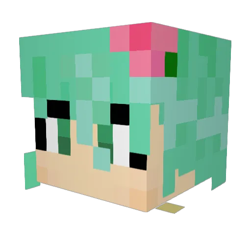 Melaora Minecraft avatar head, 3D render