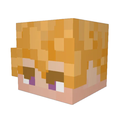 Melaven Minecraft avatar head, 3D render