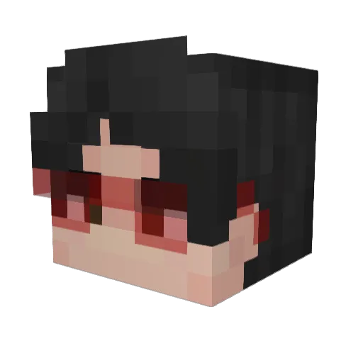 Melaxid Minecraft avatar head, 3D render