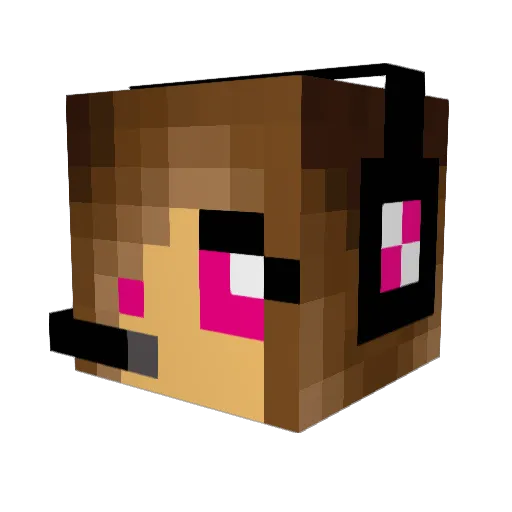 Melbells Minecraft avatar head, 3D render