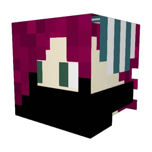 Melbloo Minecraft avatar head, 3D render