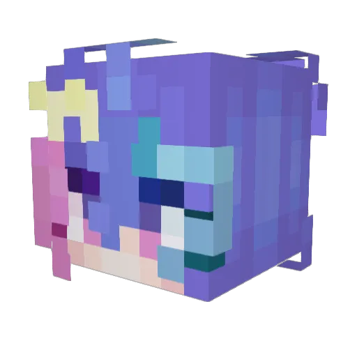 Melbloom_ Minecraft avatar head, 3D render