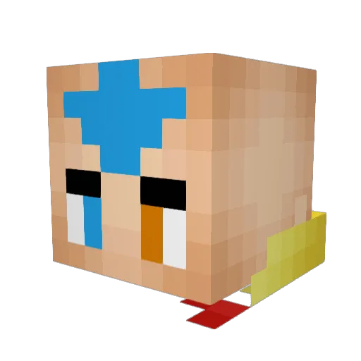 MelbyMemes Minecraft avatar head, 3D render
