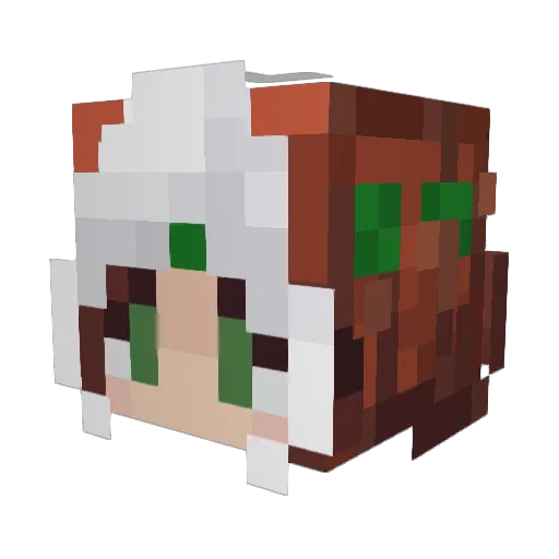 Melchu_Sunflower Minecraft avatar head, 3D render