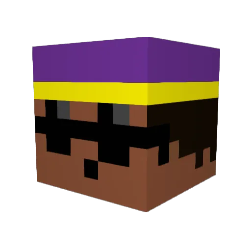 MeleM Minecraft avatar head, 3D render