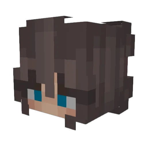 MelenGirl Minecraft avatar head, 3D render