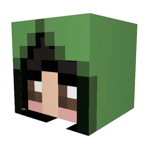 Meletea Minecraft avatar head, 3D render