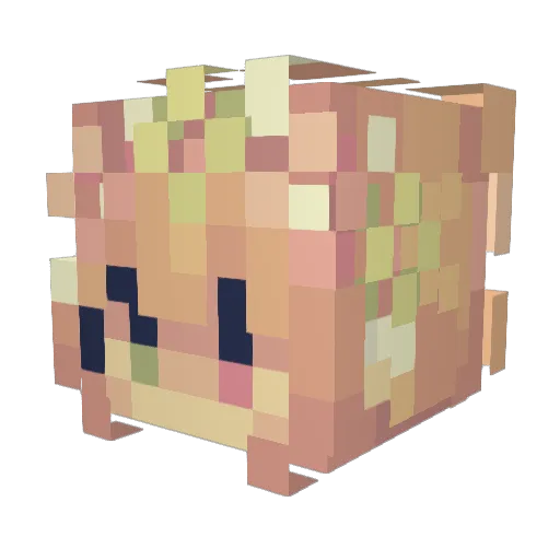 Melfatty Minecraft avatar head, 3D render