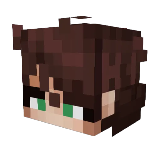 MelfyV Minecraft avatar head, 3D render