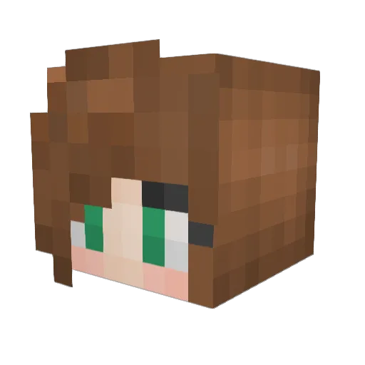 Meli_melo Minecraft avatar head, 3D render