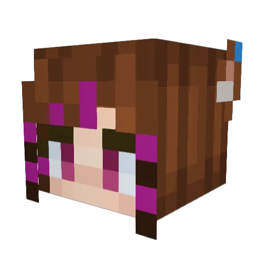 MeliaBunches Minecraft avatar head, 3D render