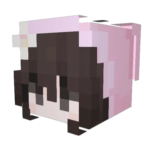 Melianie Minecraft avatar head, 3D render