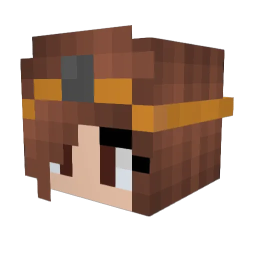 Melianwolf Minecraft avatar head, 3D render