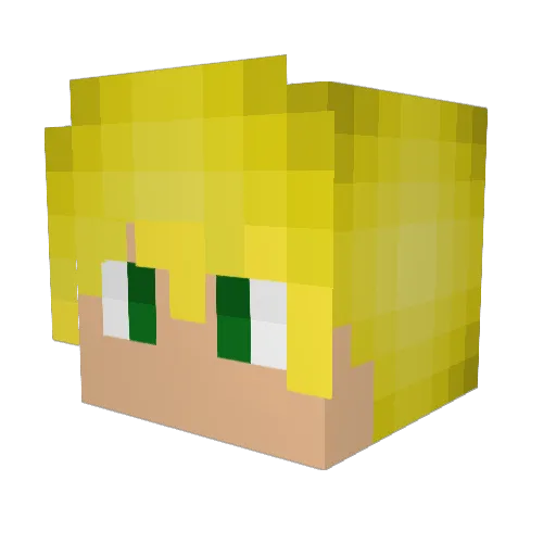 Melidoaz Minecraft avatar head, 3D render