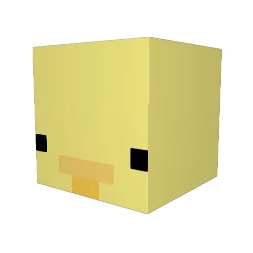 Melikuki Minecraft avatar head, 3D render