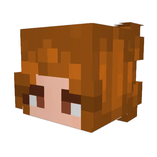 Melinda5 Minecraft avatar head, 3D render