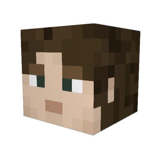 Melindaas Minecraft avatar head, 3D render